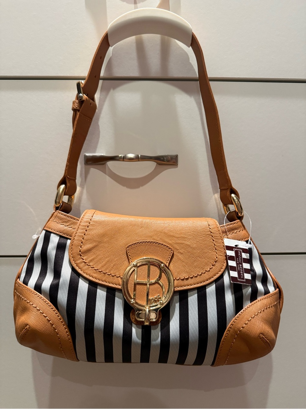 Henry Bendel NWT Centennial Striped Shoulder Bag